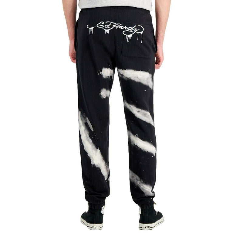 Ed Hardy Mens Printed Logo Jogger Pants