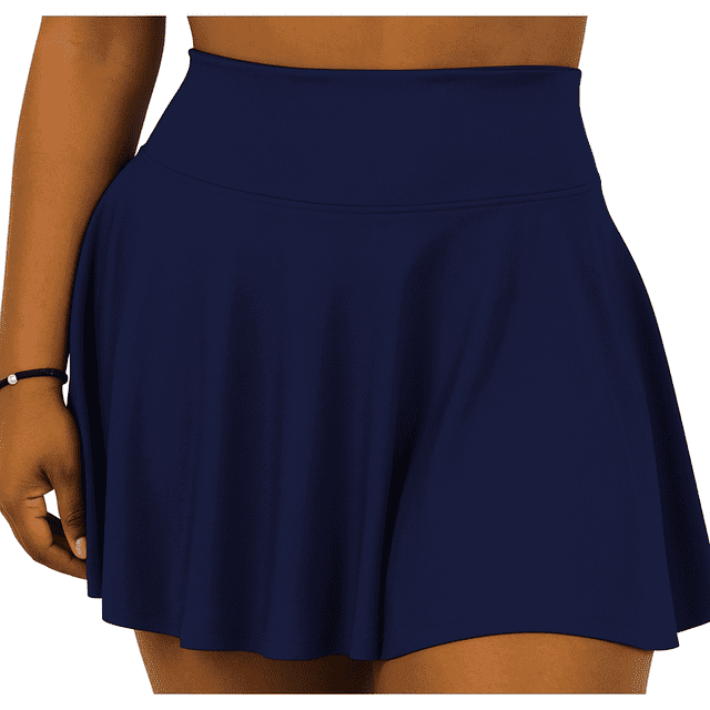 FALDA SHORT DEPORTIVA MUJER PARA TENIS, YOGA, FIT, GOLF, GYM, GIMNASIA, ATLETISMO, SENDERISMO, ACTIVIDADES AL AIRE LIBRE CON BOLSO INTEGRADO 2 EN 1 COLOR AZUL MARINO