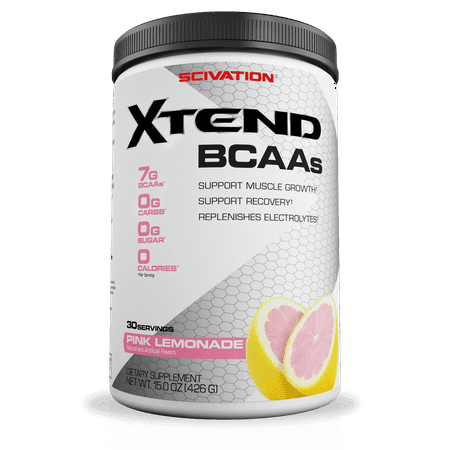 Xtend Original BCAA Powder, Branched Chain Amino Acids, Sugar Free Post Workout Muscle Recovery Drink with Amino Acids, 7g BCAAs for Men & Women, Pink Lemonade, 30 Servings