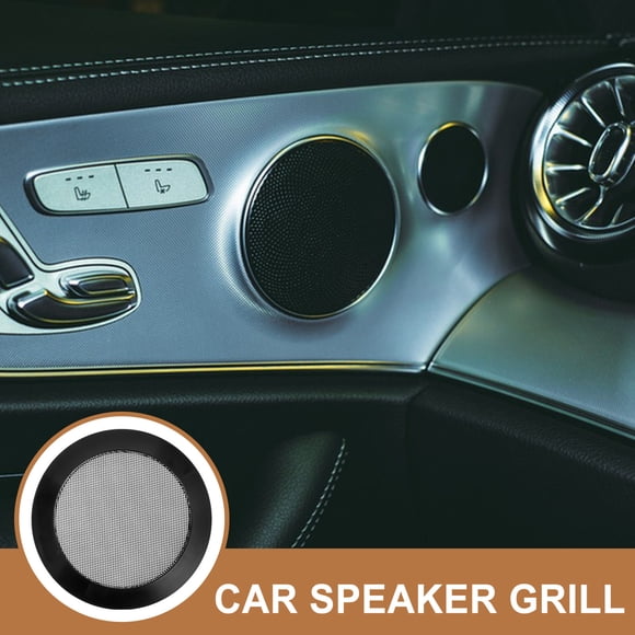 REOFLYUP 2Pcs Black Car Speaker Grill Cover Metal Subwoofer Protector Mesh for Car Interior
