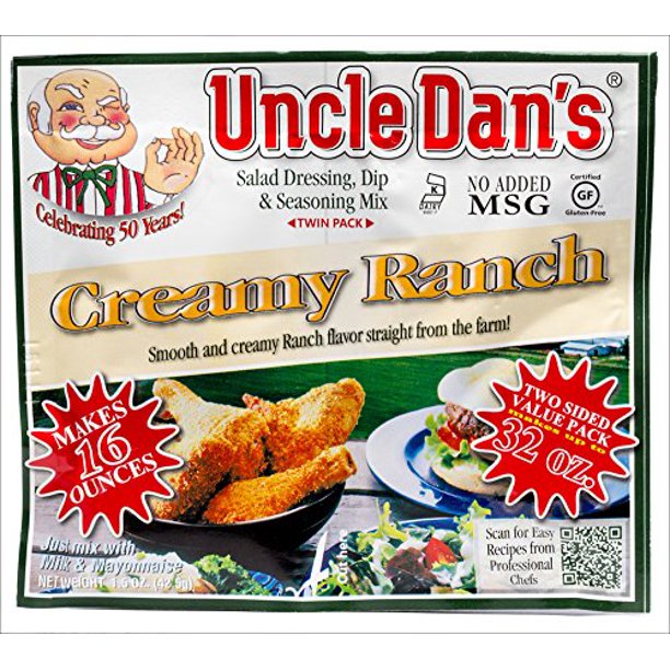 Uncle Dan's Creamy Ranch Dressing, Dip, and Seasoning Mix Twin Pack