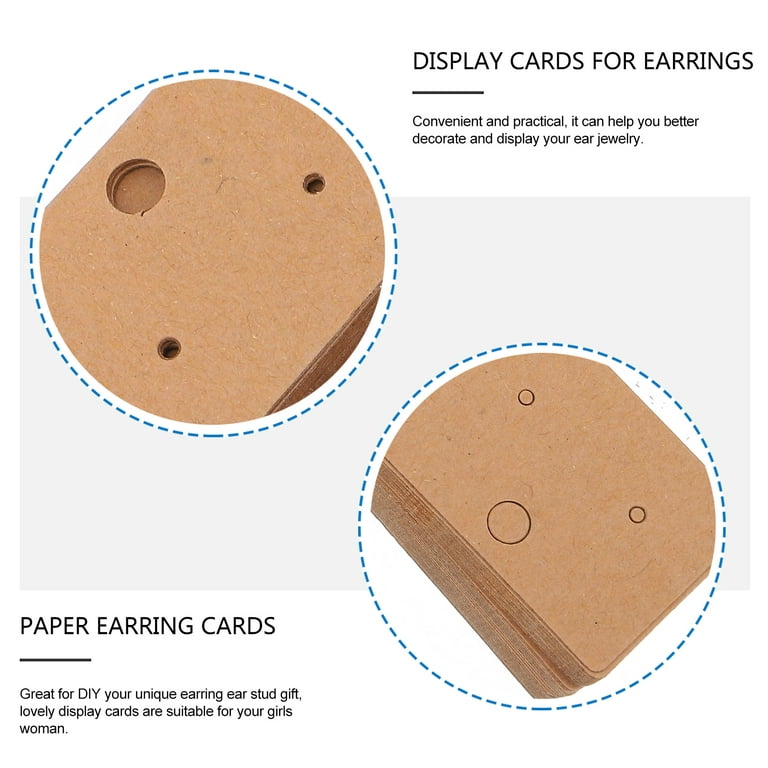 100pcs Rectangle Earring Holders Cardboard Earring Cards Earring Display Holders with OPP Bags, Women's, Size: 4.00, Black
