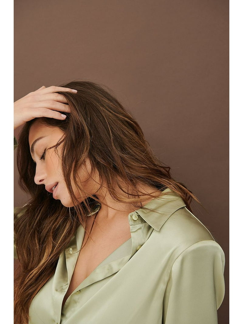 Mint Green Claire Shoulder Padded Satin Dress - Walmart.com