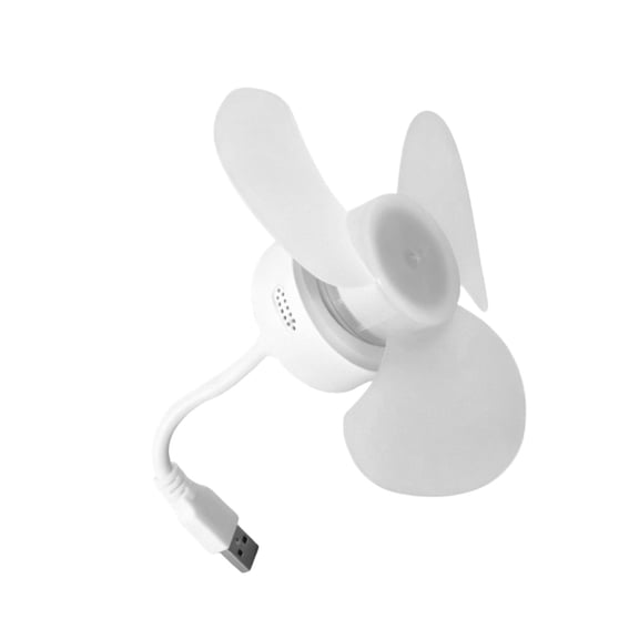 White USB Flexible Fan with Soft Blades for Laptop and Home Use Desk Men Women 1pc