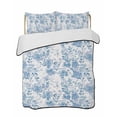 thumbnail image 2 of Navy Blue Flowers Full Size Down Alternative Comforter, Lightweight Comforter Quilt Bedding Set with Pillow Shams Watercolor Summer Botanical Floral All Seasons Bed Comforter Duvet Insert 78"x90", 2 of 7