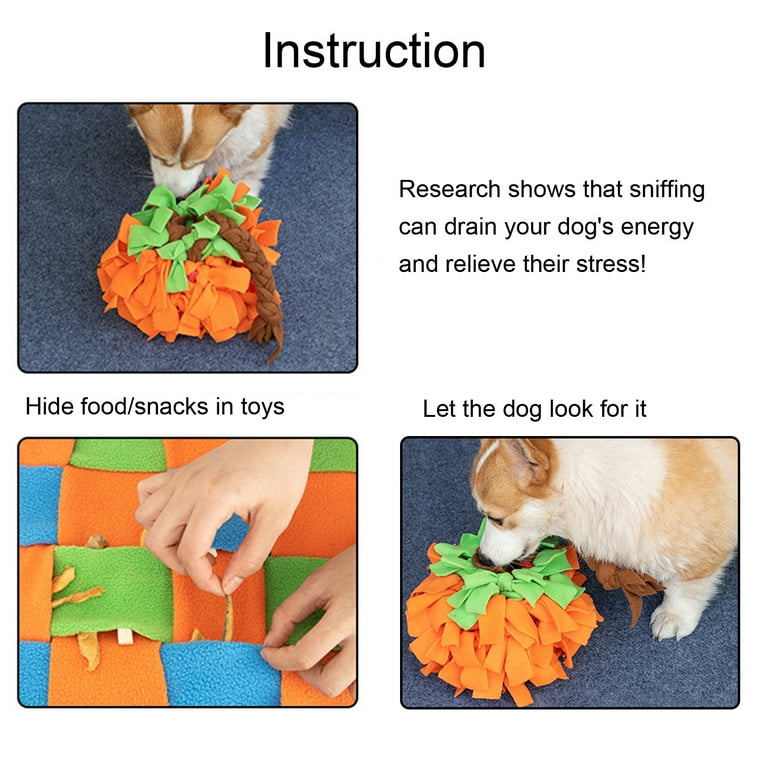 XWQ Dog Snuffle Ball Pumpkin Shape Bite Resistant Fleece Encourage Foraging  Dog Puzzle Ball Pet Supplies 