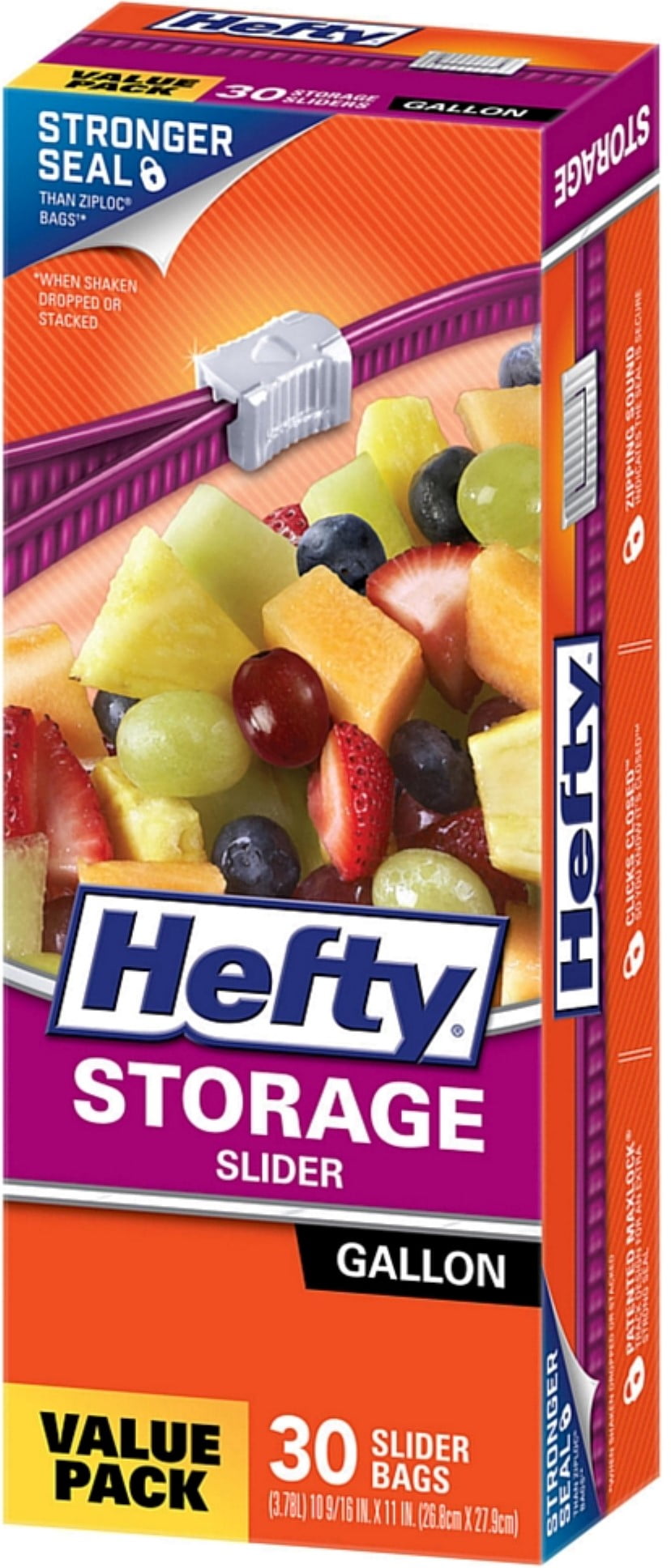 Hefty Gallon Storage Slider Bags 30 ea (Pack of 2)