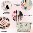 thumbnail image 3 of Toiletry Bag, Cute Parrot Palm Leaves Flower Leather Waterproof Travel Makeup Cosmetic Bag Organizer, Large Capacity Toiletry Bag for Travel Size Toiletries, Skin Care Bag for Women, 3 of 8