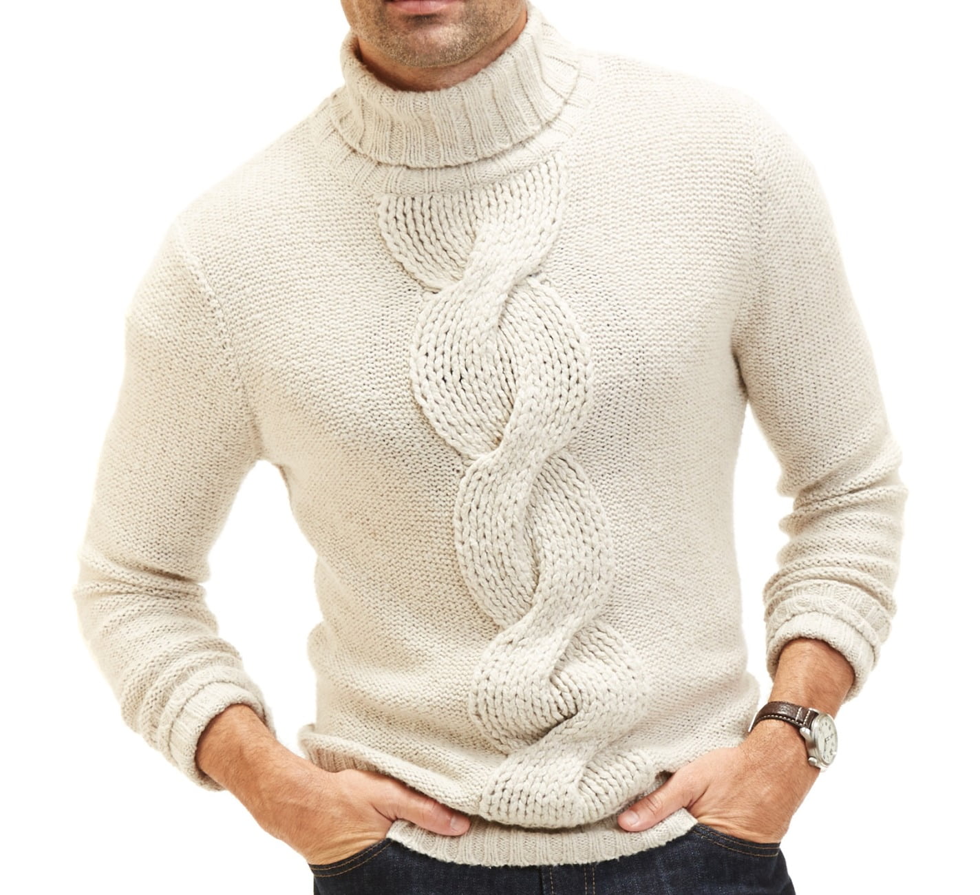 mens cable knit turtleneck sweater