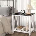thumbnail image 5 of Farmhouse End Side Table Wood Frame Narrow Side Table with Shelves Black White Rectangular Night Stand Sofa Table for Couch, Small Spaces, Living Room, Bedroom, 5 of 14