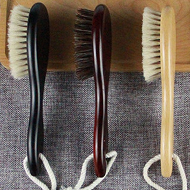 OUNONA Cepillo De De Madera Natural Color Café Con Densas Para Limpieza Y Cuidado Facial