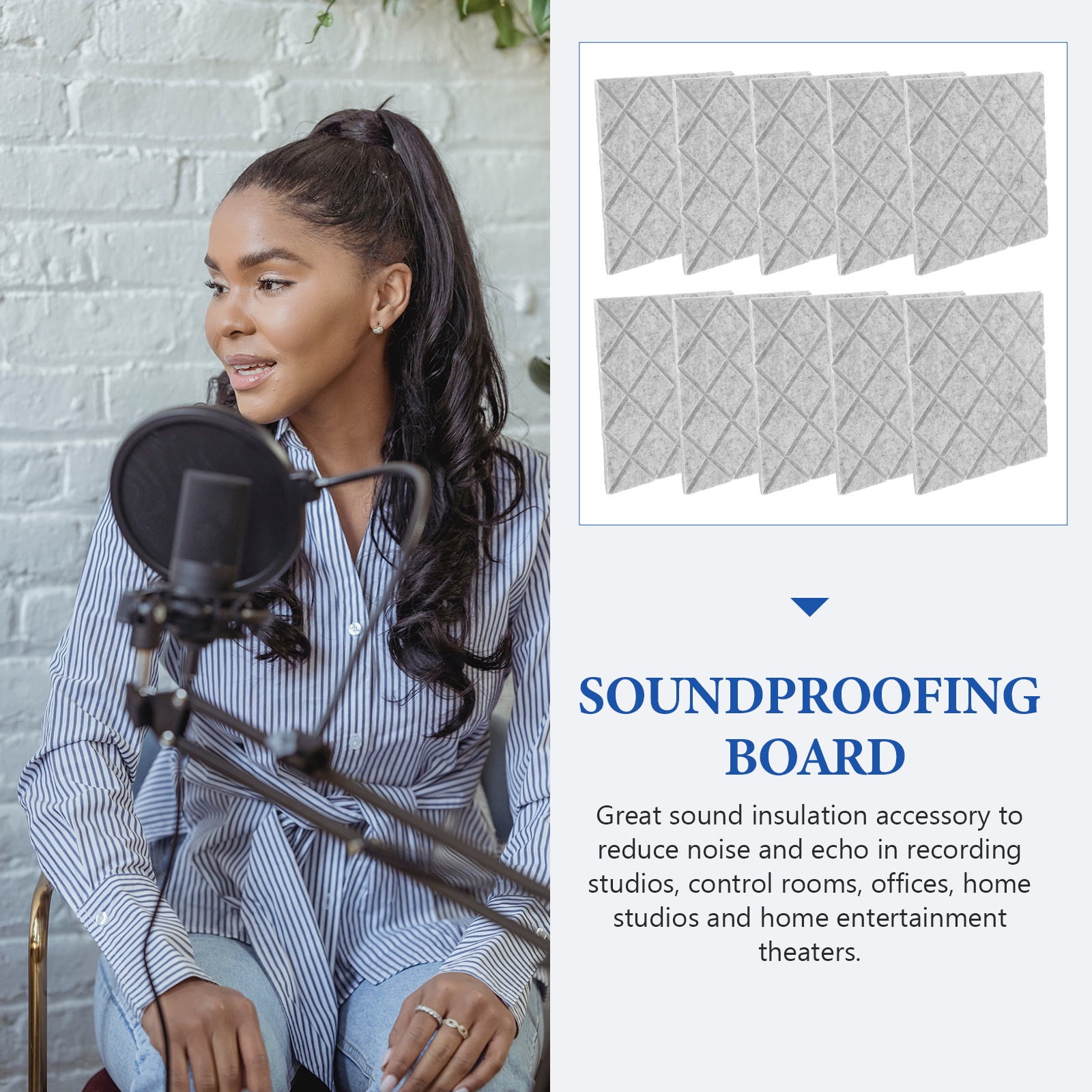 Amosfun Sound Absorbing Panels Light Grey Durable – picture 8
