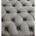 thumbnail image 3 of Bowery Hill Round Tufted Leather Ottoman in Gray, 3 of 3