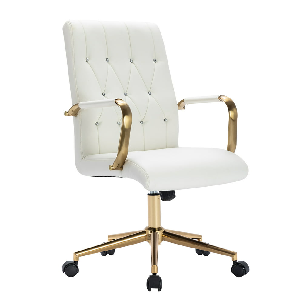 Duhome Office Chair with Arm and Rhinestone Tufted Faux