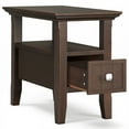 thumbnail image 4 of Simpli Home Acadian 14 inch Wide Solid Wood Transitional Narrow Side Table with Drawer in Brunette Brown, 4 of 13