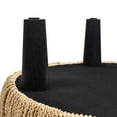 thumbnail image 4 of Jennifer Taylor Home Yolanda 24" Round Upholstered Accent Ottoman, Jet Black Woven, 4 of 6