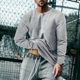 thumbnail image 2 of BXINGOHAI Men's Henley Shirts Long Sleeve T-Shirts 3 Button Pocket Tops Lightweight Casual Basic Tee Gray M, 2 of 6