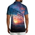 thumbnail image 2 of Men's USA 250th Anniversary American Flag Palm Tree Polo Shirt Patriotic Casual Short Sleeve America 250 Merchandise, 2 of 6