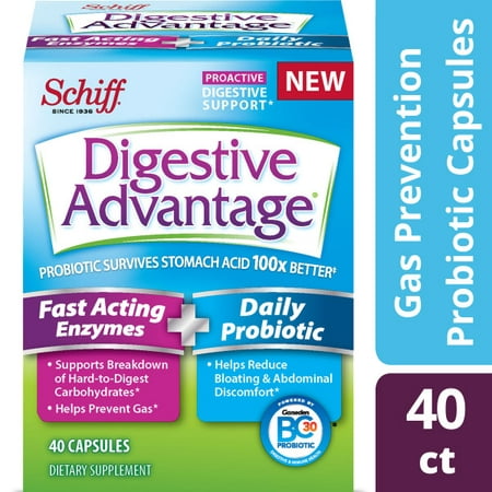 Digestive Advantage Fast Acting Enzymes + Daily Probiotic Supplement - 40