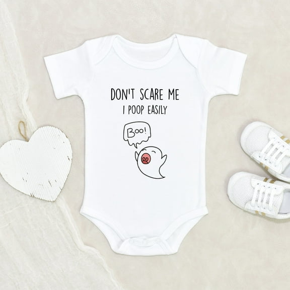 Spooky Baby Clothes - Don't Scare I'll Poop Easily Baby Clothes - Halloween Baby Clothes