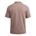 thumbnail image 4 of WULMLEO Mens Polo Shirts 2 Buttons Cotton Short Sleeve Tops Golf Collared Basic Tshirts Breathable Soft Classic Tees Light Brown Polyester, 4 of 6