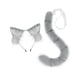 thumbnail image 5 of Diadema con orejas y cola de gato Yinane Disfraz de juego de cosplay Gris, 5 of 8