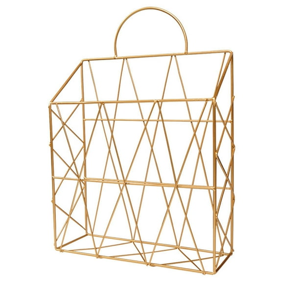 Necvior Stylish Wall Mounted File Magazine Holder Hollow-out Mesh Iron Wire File Holder