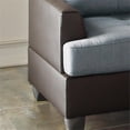 thumbnail image 3 of Poundex 3 Piece Fabric Sectional Sofa Set with Ottoman in Gray Color, 3 of 6
