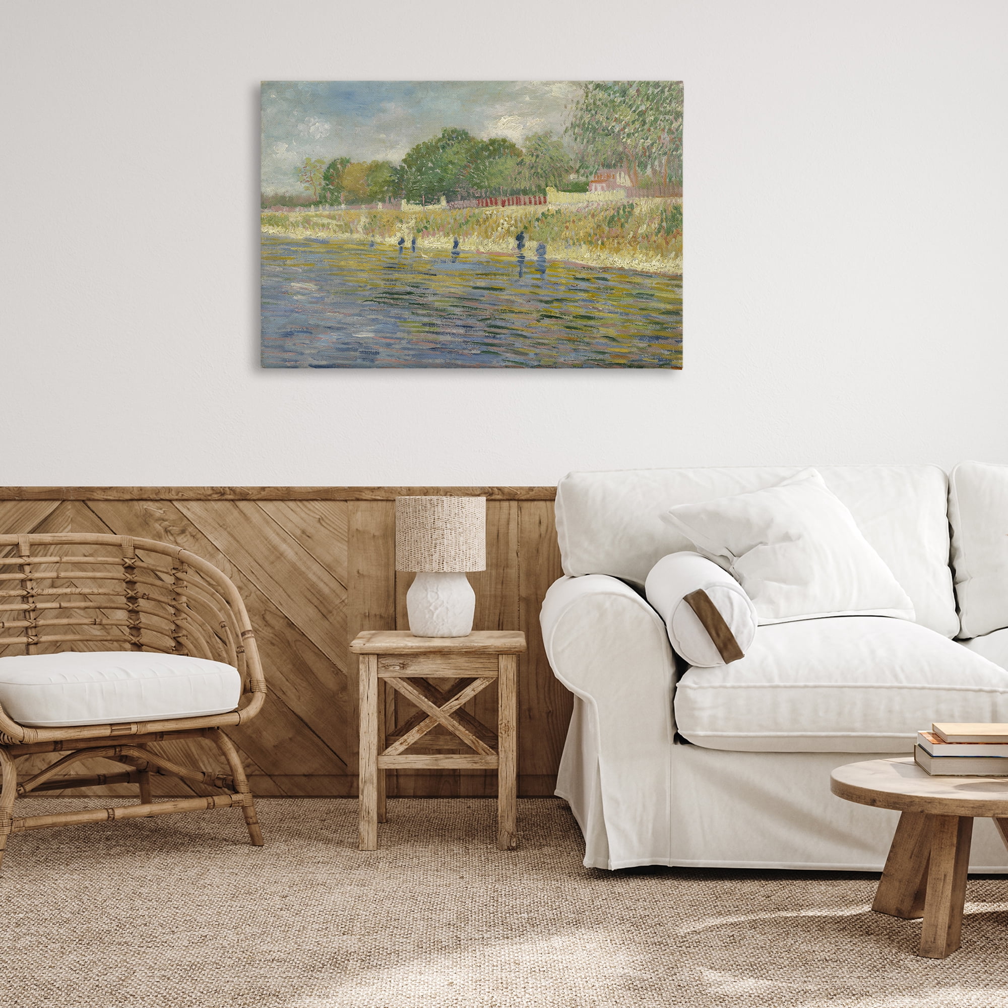 Stupell Industries Classic Van Gogh River Landscape Landscape & Nature Painting Wrapped Canvas Art Print Wall Art, 36 x 24