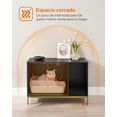 thumbnail image 4 of Feandrea Mueble Arenero, Mueble de Caja Arenero para Gatos,con Alfombrilla Rascadora, Patas Altas, 80 x 50 x 55 cm, Negro y Dorado, 4 of 5