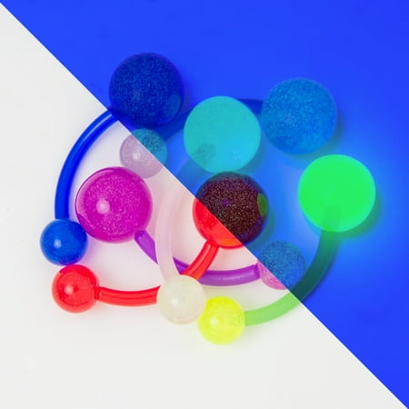 - Glow Belly Button Barbell 6 Pack - 14ga Bio-Flex Barbell UV Glow in the Dark