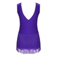 thumbnail image 4 of iEFiEL Kids Girls Figure Skating Dance Leotard Rhythmic Gymnastics Sleeveless Fringed Bodysuit Stage Performance Costume Purple 10, 4 of 7