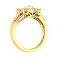 thumbnail image 2 of 1/2 Carat Round & Baguette Shape Diamond Cushion Shaped Halo Ring in 10K Yellow Gold (Ring Size 7.5), 2 of 6