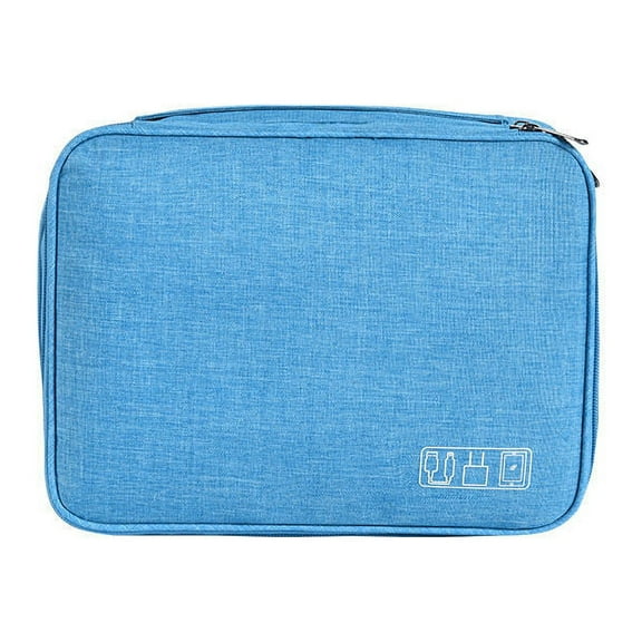 Travel Cord Cable Organizer, Portable Electronics Accessories Carrying Bag Storage Case for Cable, Cord, Charger, Hard Drive, Earphone, Light Blue