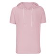 thumbnail image 5 of INSPIRE CHIC Hoodie t Shirt for Men's Hoodies Short Sleeve Athletic Workout Pullover Drawstring Hooded T-Shirts M Pink, 5 of 5