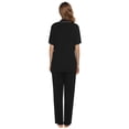 thumbnail image 3 of Ekouaer Womens Button-Down Pajama Set Soft Short Sleeve Sleepwear with Long Pants, 3 of 6