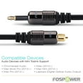 thumbnail image 5 of FosPower (3 Feet) 24K Gold Plated Toslink to Mini Toslink Digital Optical S/PDIF Audio Cable with Metal Connectors & Strain-Relief PVC Jacket - 1 Pack, 5 of 7