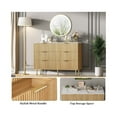 thumbnail image 6 of Fluted Wood Dresser Home 6 Drawers Dresser for Bedroom, Large Modern Chest of Drawers, White Dresser with Gold Handle, Wood Drawer Organizer for Bedroom, Living Room, Hallway, Entryway, 6 of 7
