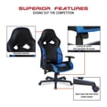 thumbnail image 4 of Pemberly Row Chaise de Gaming en Similicuir Noir avec Accents Rouges, 4 of 11