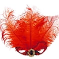 thumbnail image 2 of Gsakboxl Feather Headband Ostrich Feather Gem Rhinestone Decoration Vintage Showgirl Style Party Hair Band for Stage Performance Show Themed Event, 2 of 2