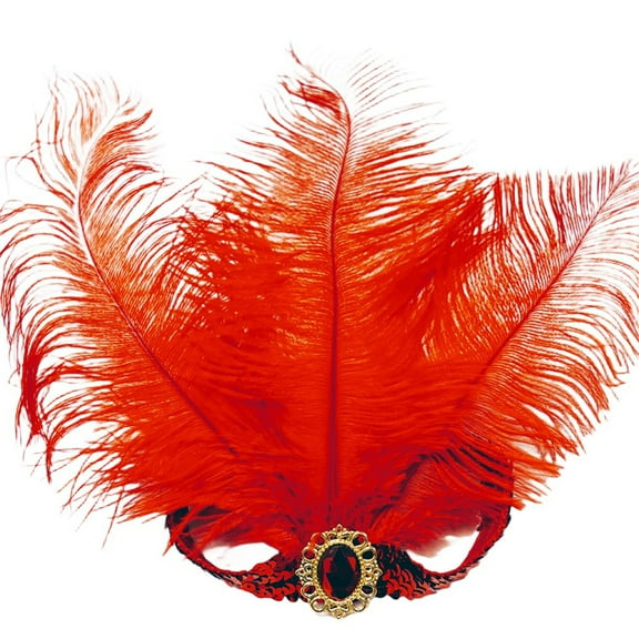 LIZUOJUN Colorful Headband Carnival Party Headpiece with Sequins Gemstones Showgirl Cosplay Accessories for Women Red One Size