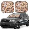 thumbnail image 1 of Balery Colorful Seashells Parasol para parabrisas de coche de 2 piezas | Parasol plegable para parabrisas delantero de coche para la mayoría de sedanes-Small, 1 of 6