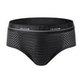 thumbnail image 2 of ruhuadgb Mid-Rise Letter Print U Convex Men Briefs Summer Thin Mesh Breathable Panties, 2 of 8
