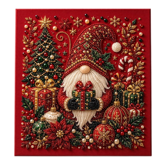 Gardjoe Christmas Pearl Art Painting Kit with Santa Angel and Cardinal Designs for DIY Wall Decor, Complete Diamond Craft Set for Holiday Home Decoration