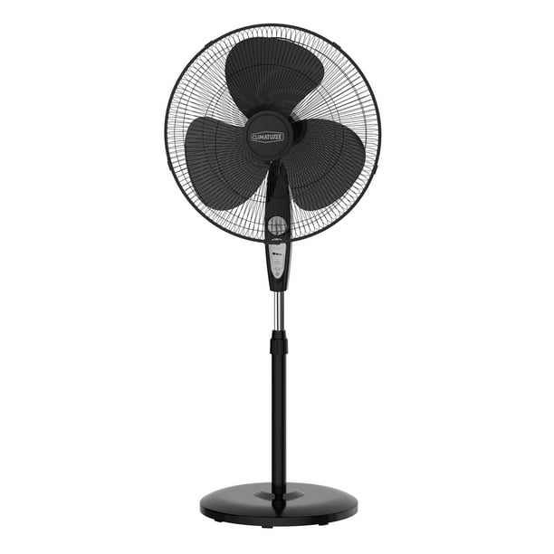 Climature 18 inch Stand Pedestal Fan with Remote Control Black