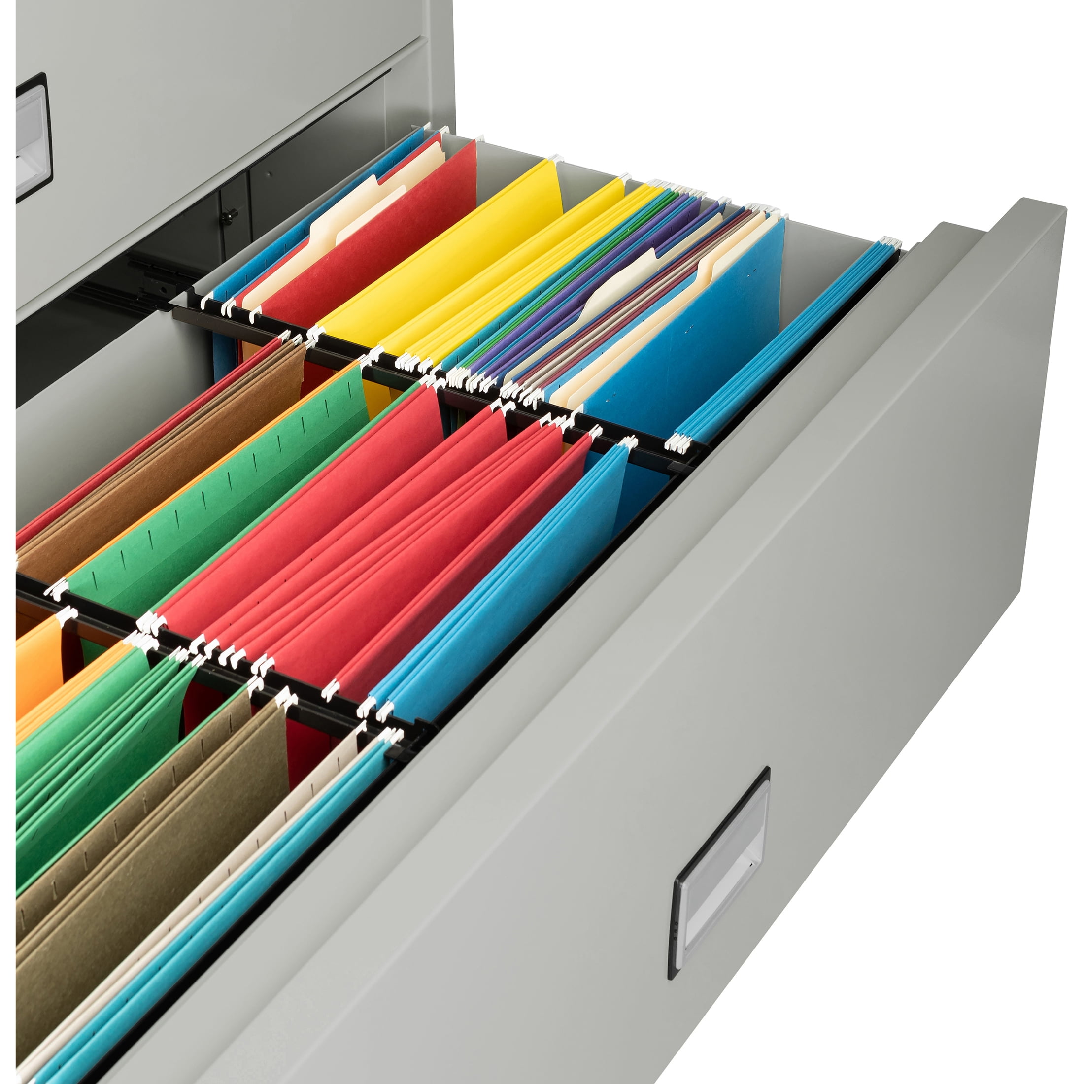 Phoenix Safe Lateral 44 inch 3-Drawer Fireproof File Cabinet with Key Lock, Water Seal, Gray, LAT3W44LG