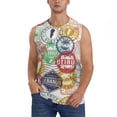 thumbnail image 2 of Picia Travel Stamp mens Cotton Tank Undershirts , Moisture-wicking Ribbed Tanks, Lightweight Cotton Tank Undershirts-X-Large, 2 of 8