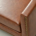thumbnail image 3 of 50" Faux Leather Small Barrel Love Seat Settee, Diamond Tufted Back Compact Loveseat Sofa with Nailhead Trim, Modern 2-Seater Couch with Solid Wood Legs for Small Spaces, Apartments, Brown, 3 of 13