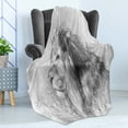 thumbnail image 4 of Animal Soft Flannel Fleece Throw Blanket, Sketchy Hand Drawn Image of Safari Animal Wild Lion Artwork Print, Cozy Plush for Indoor and Outdoor Use, 70" x 90", Charcoal Grey White, by Ambesonne, 4 of 5