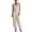 #0322-Beige, variant on Pounoo Women's Jumpsuits V Neck Sleeveless Tie Waist Solid Jumpsuit Daily Wear Lightweight Breathable Loose Fit Casual Jumpsuits Gift
